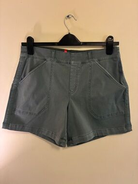 SPANX Olive Green Utility Shorts with Front Pockets